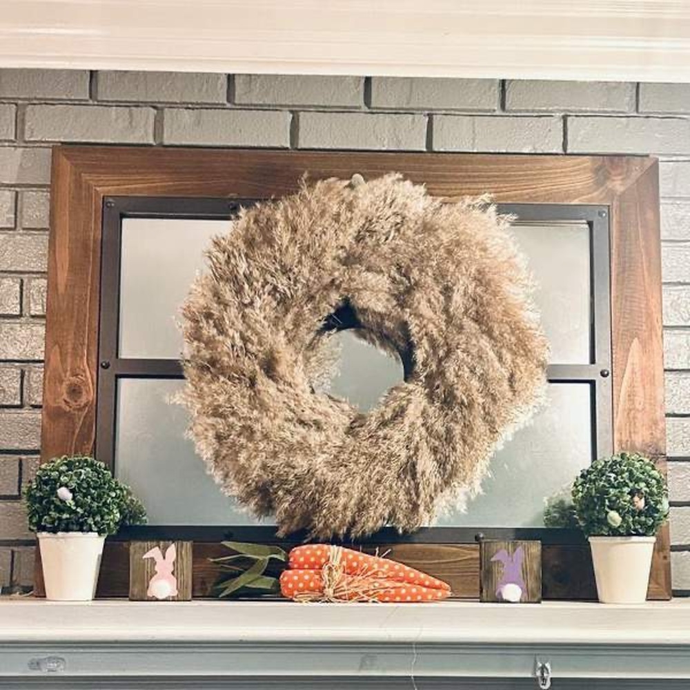 Threshold NIB Pampas Brown Neutral Preserved Pampas Wreath - Picture 4 of 7